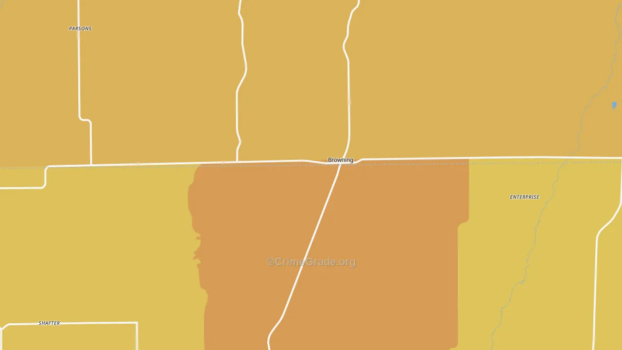 Browning, MO Map of Drug-Related Crime Rates