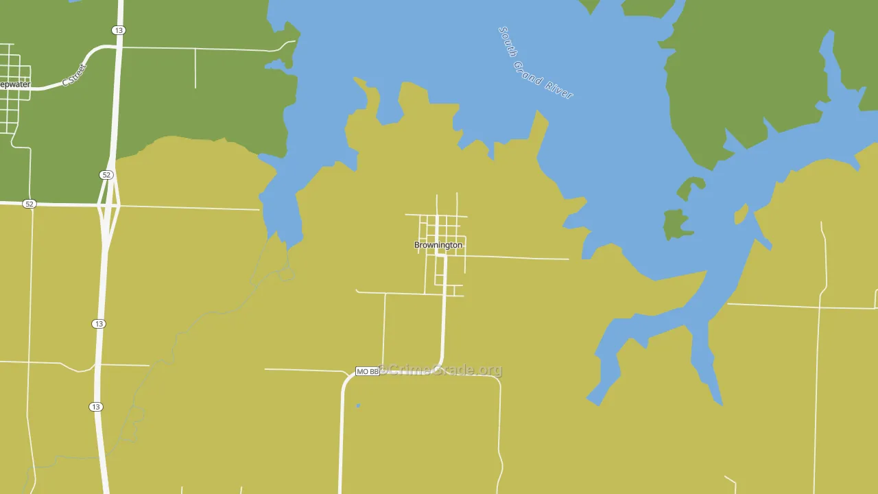 Brownington, MO Map of Drug-Related Crime Rates