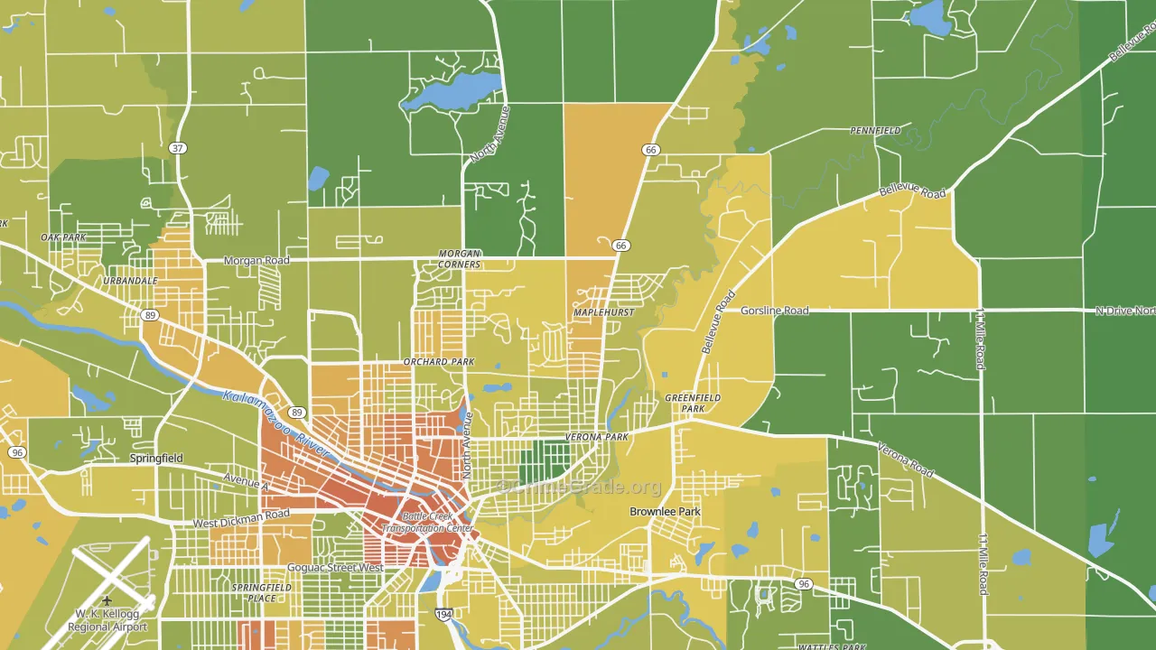 Brownlee Park, MI Map of Drug-Related Crime Rates