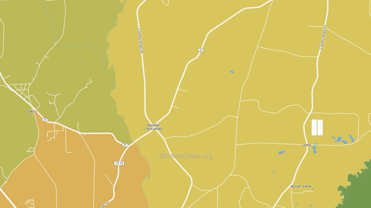 Browns Crossroads, AL Map of Drug-Related Crime Rates