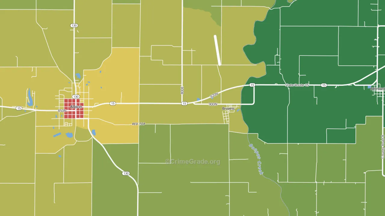 Browns, IL Map of Drug-Related Crime Rates