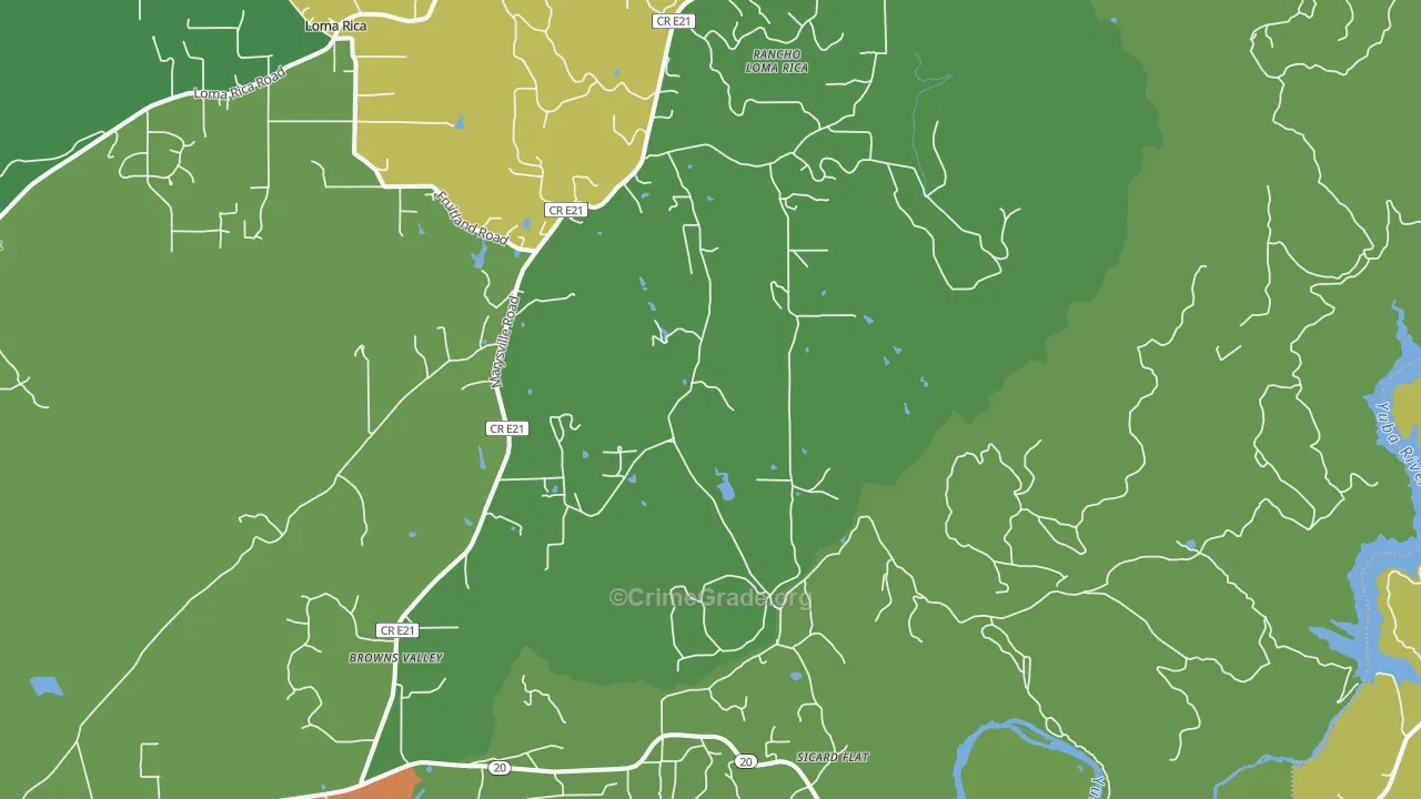 Browns Valley, CA Map of Drug-Related Crime Rates