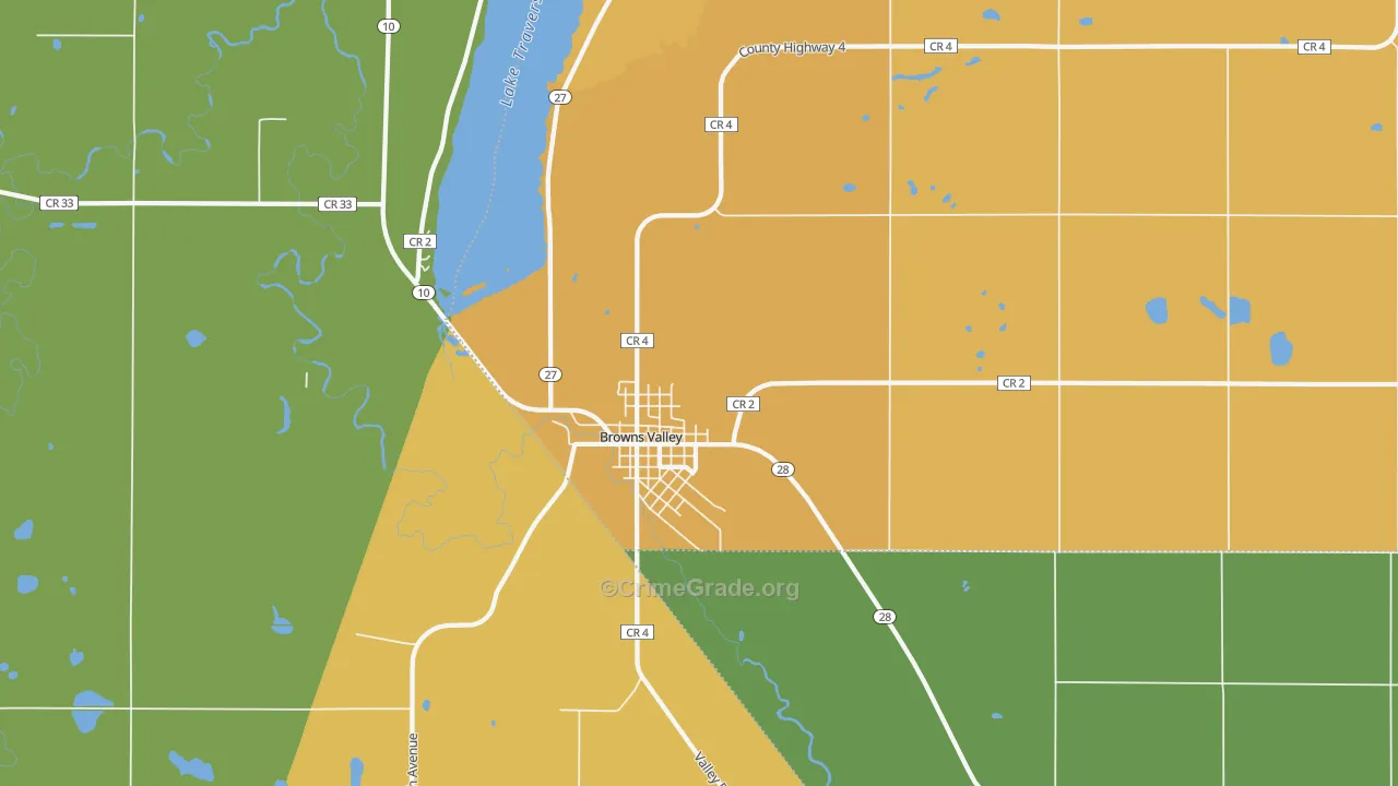 Browns Valley, MN Map of Drug-Related Crime Rates