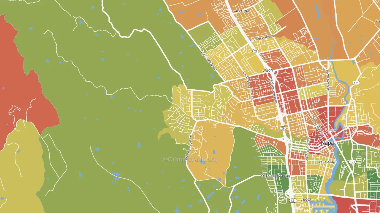 Browns Valley, Napa, CA Map of Drug-Related Crime Rates