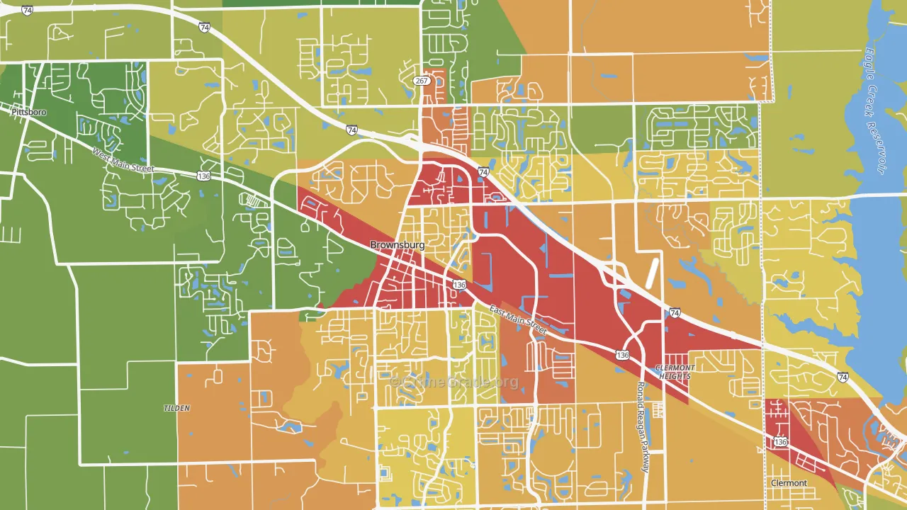 Brownsburg, IN Map of Drug-Related Crime Rates