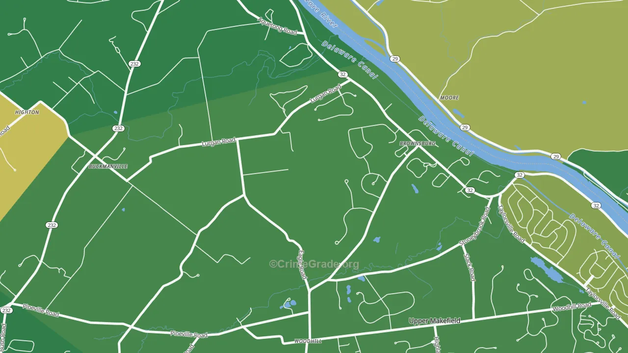 Brownsburg, PA Map of Drug-Related Crime Rates