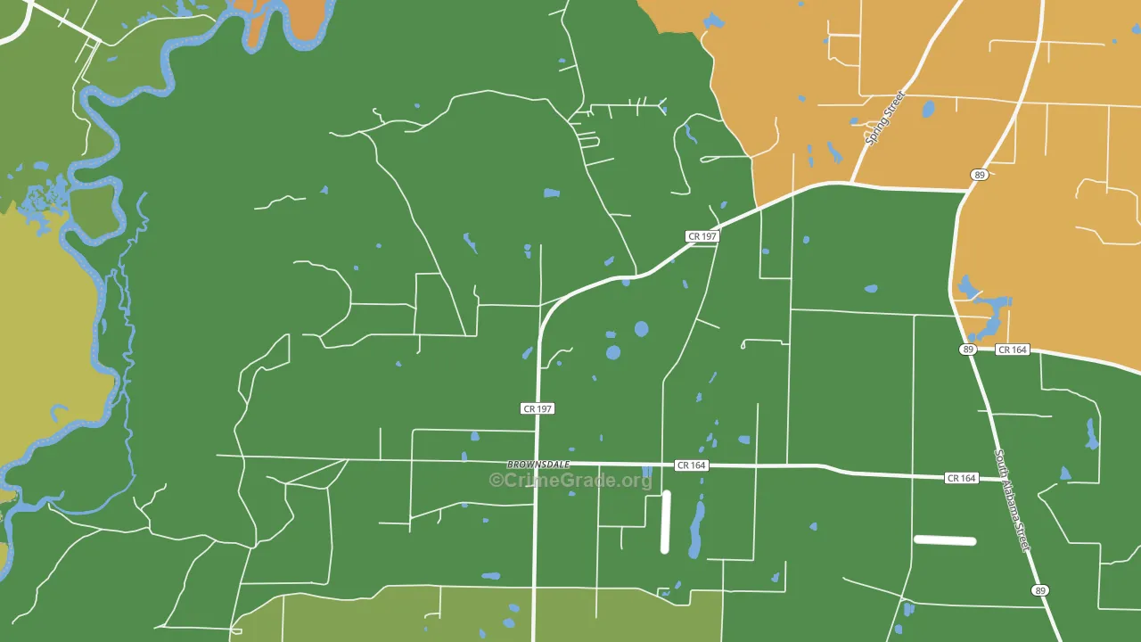 Brownsdale, FL Map of Drug-Related Crime Rates