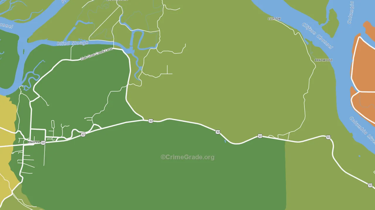 Brownsmead, OR Map of Drug-Related Crime Rates