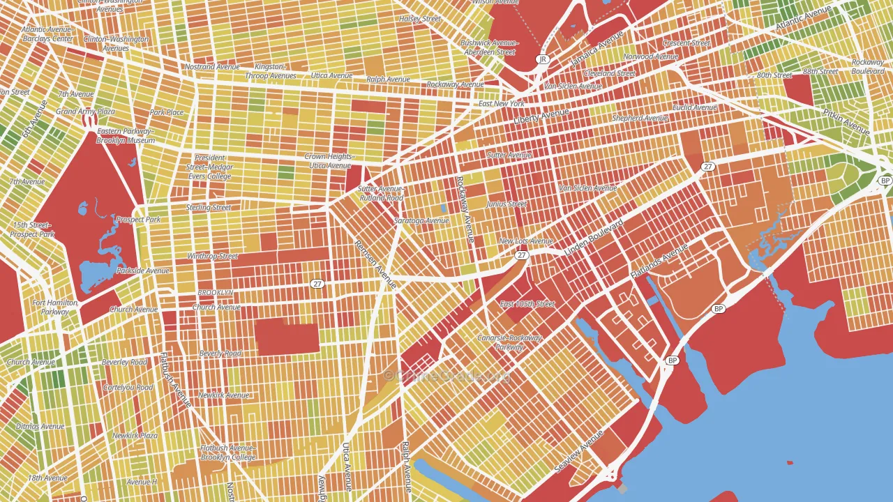 Brownsville, Brooklyn, NY Map of Drug-Related Crime Rates