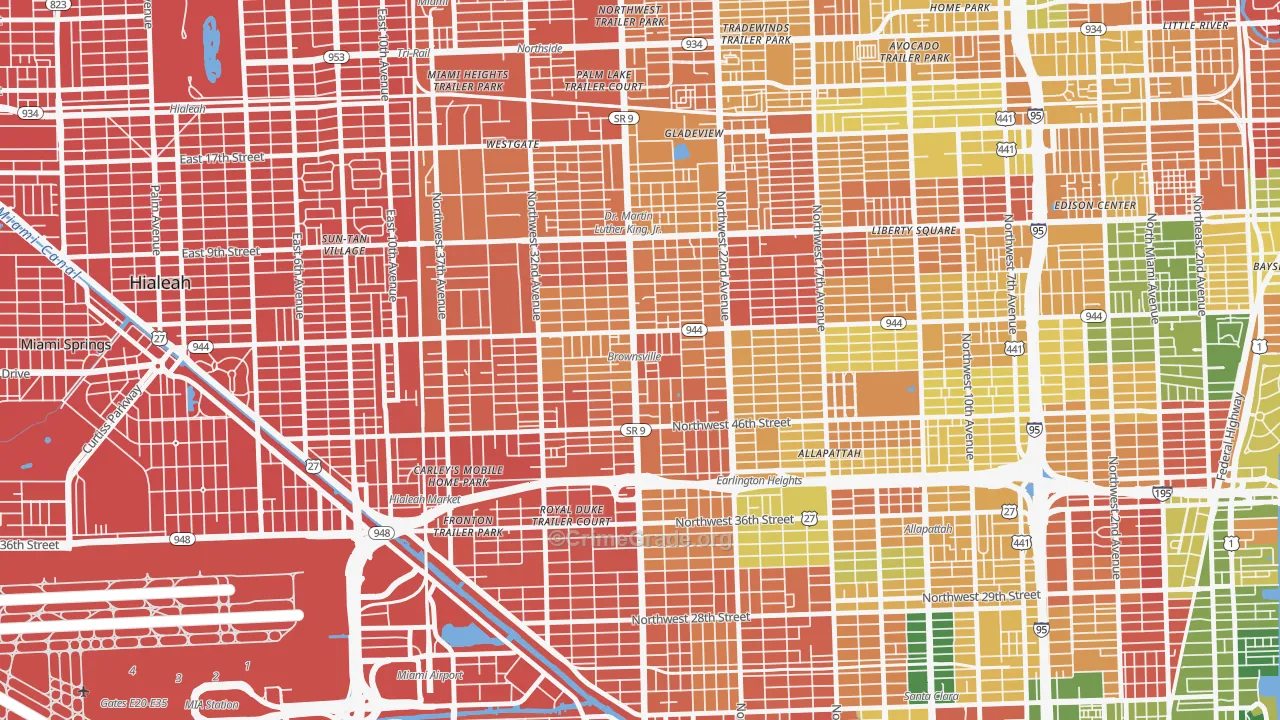 Brownsville, FL Map of Drug-Related Crime Rates