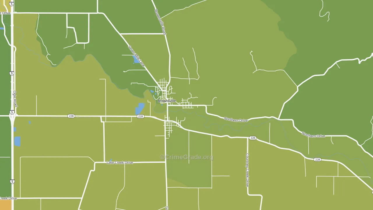 Brownsville, OR Map of Drug-Related Crime Rates