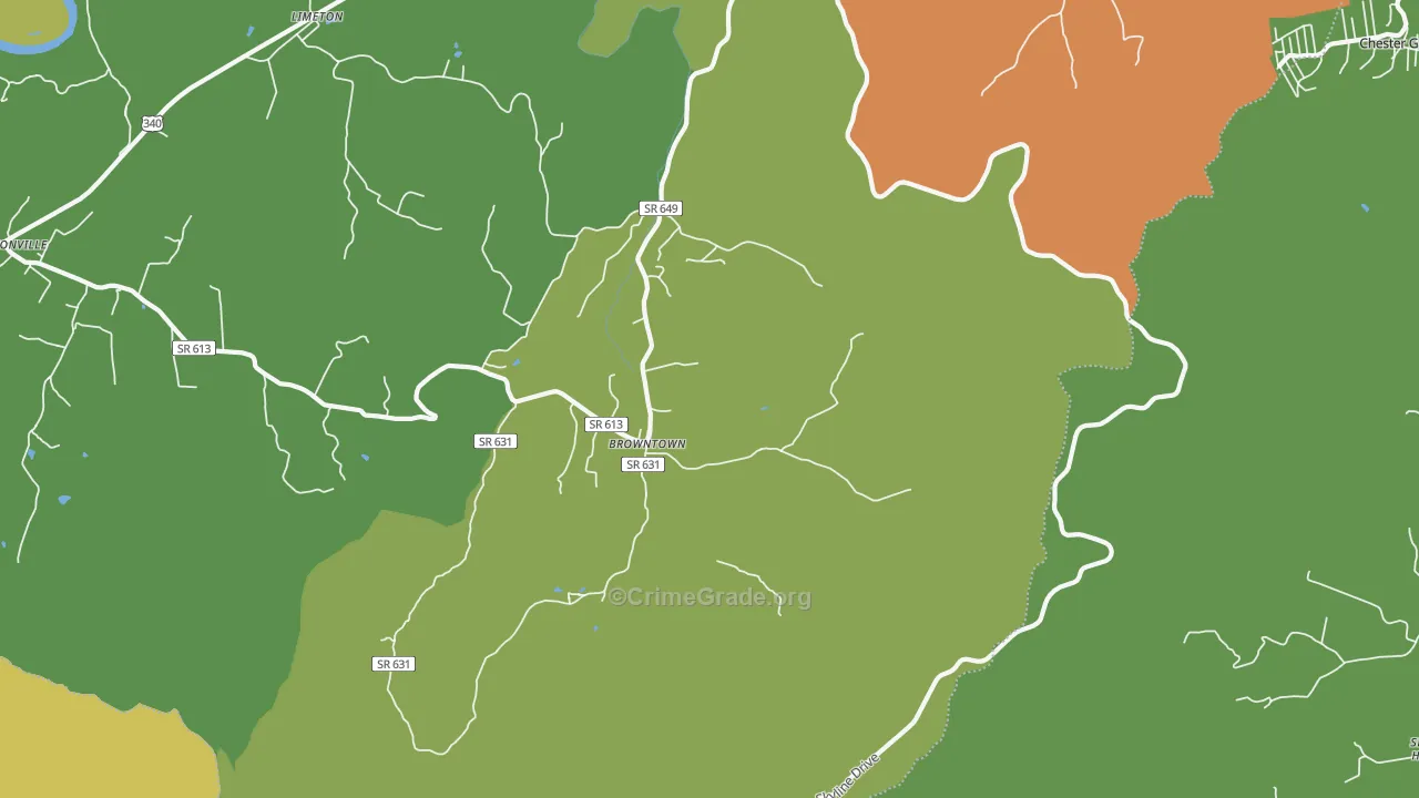 Browntown, VA Map of Drug-Related Crime Rates