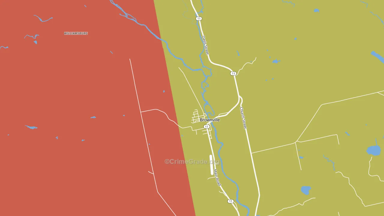 Brownville Junction, ME Map of Drug-Related Crime Rates
