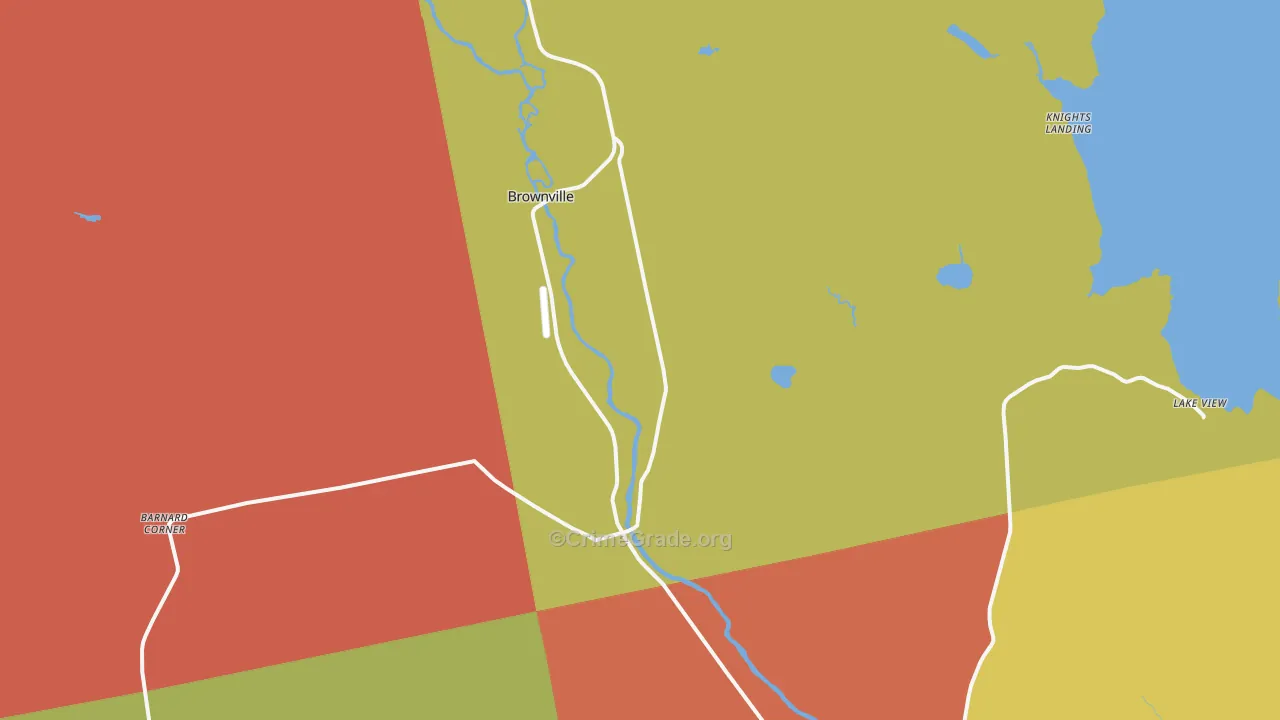 Brownville, ME Map of Drug-Related Crime Rates