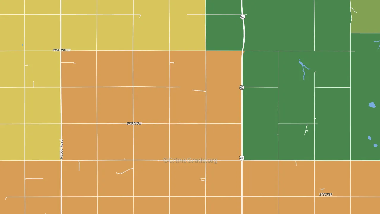 Broxton, OK Map of Drug-Related Crime Rates