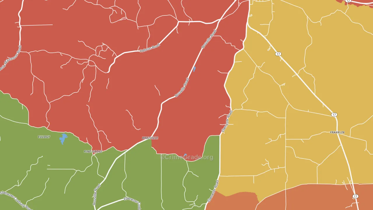 Brozville, MS Map of Drug-Related Crime Rates