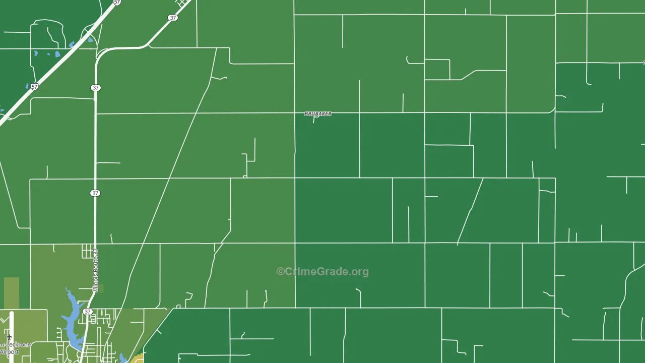 Brubaker, IL Map of Drug-Related Crime Rates