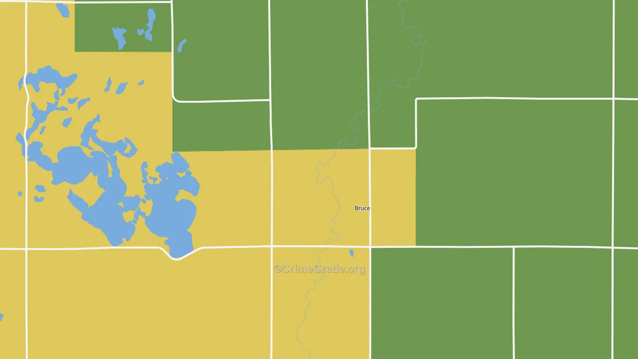 Bruce, SD Map of Drug-Related Crime Rates