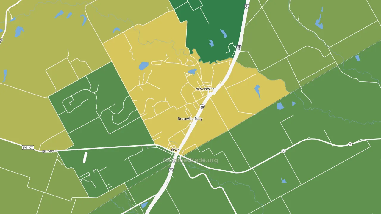 Bruceville-Eddy, TX Map of Drug-Related Crime Rates
