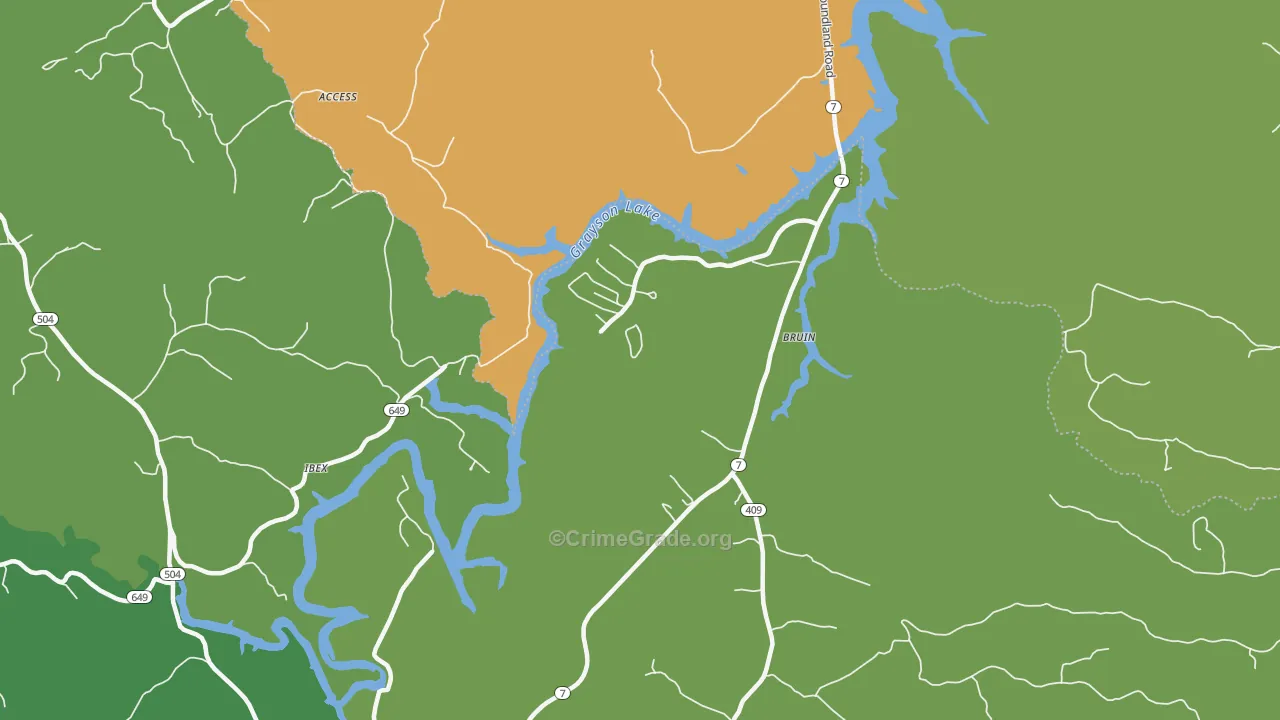 Bruin, KY Map of Drug-Related Crime Rates