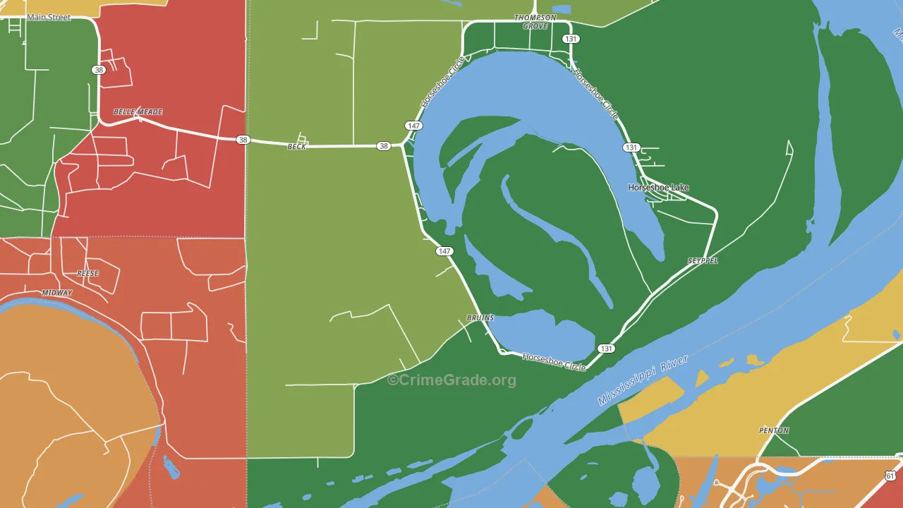 Bruins, AR Map of Drug-Related Crime Rates