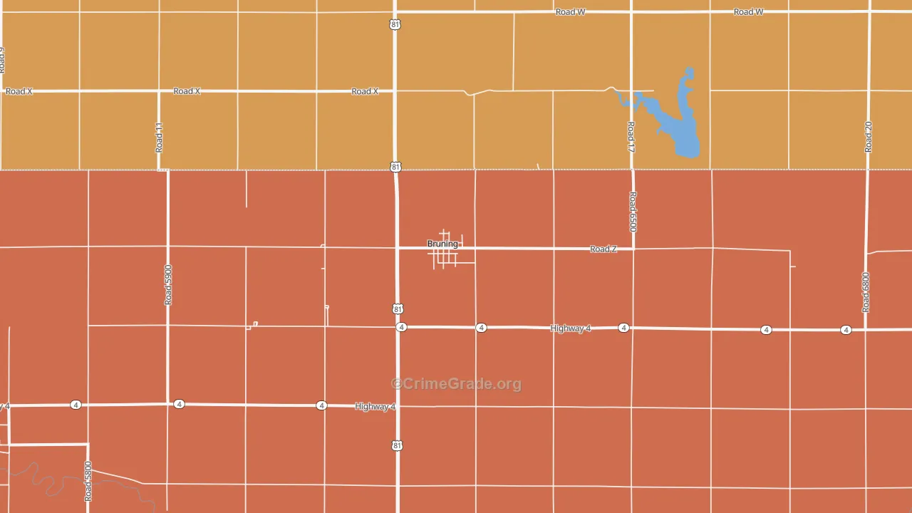 Bruning, NE Map of Drug-Related Crime Rates