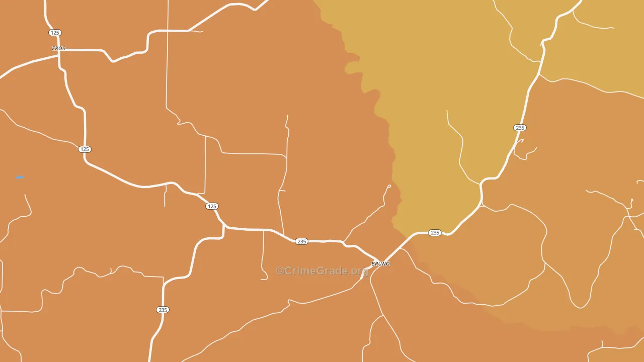 Bruno, AR Map of Drug-Related Crime Rates