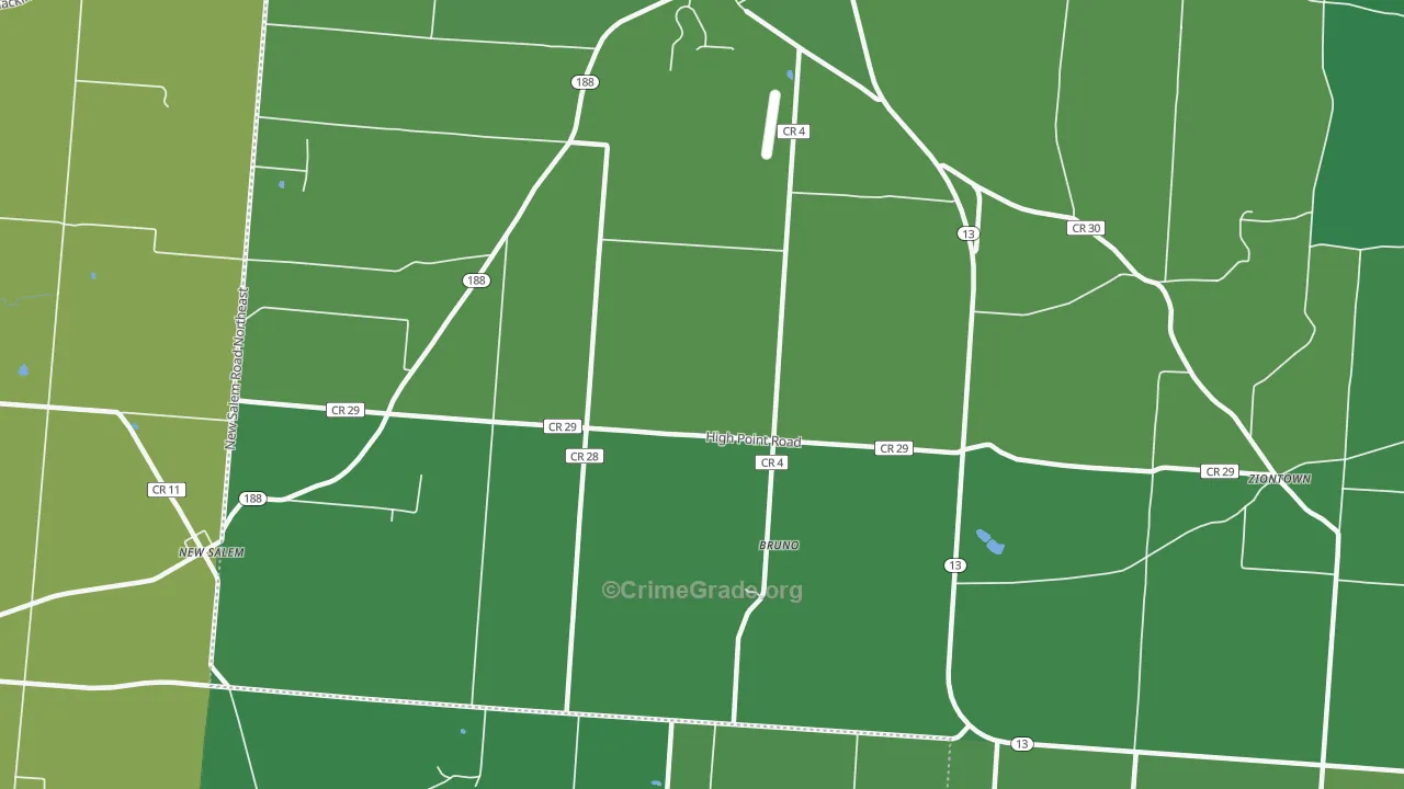 Bruno, OH Map of Drug-Related Crime Rates