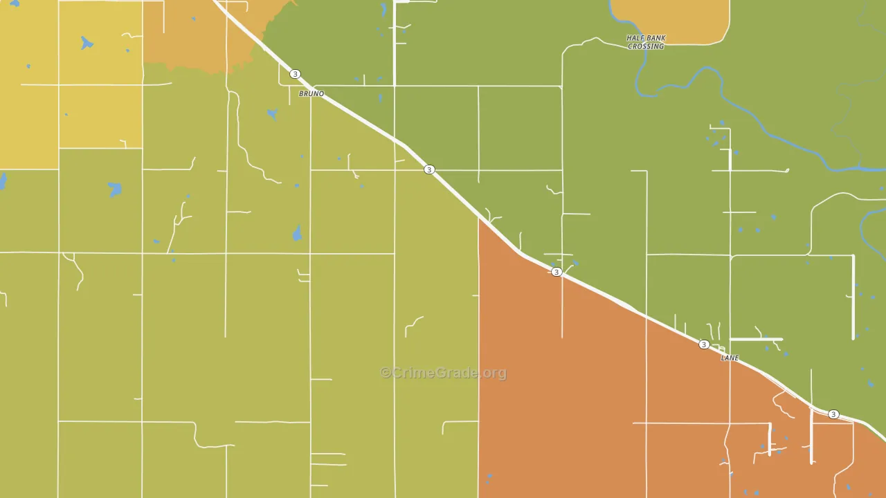 Bruno, OK Map of Drug-Related Crime Rates