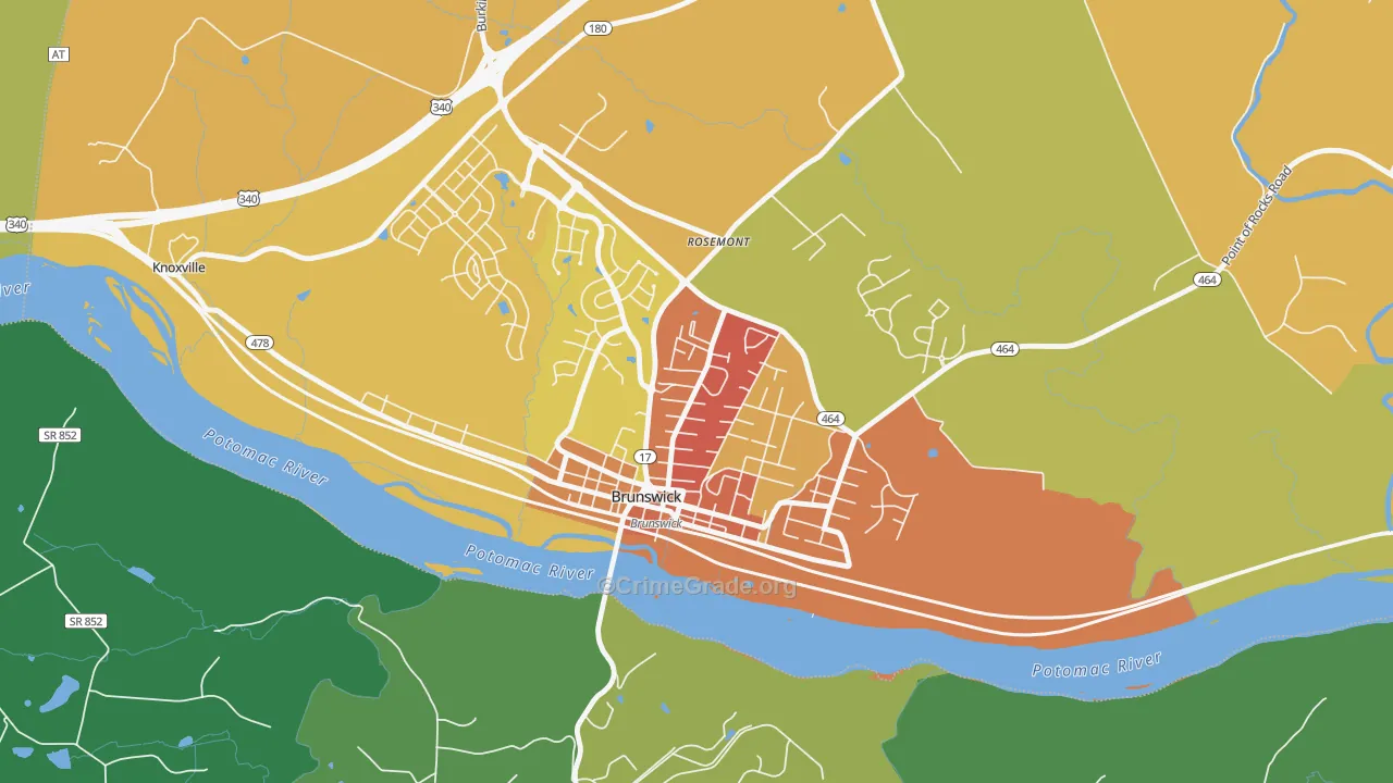 Brunswick, MD Map of Drug-Related Crime Rates