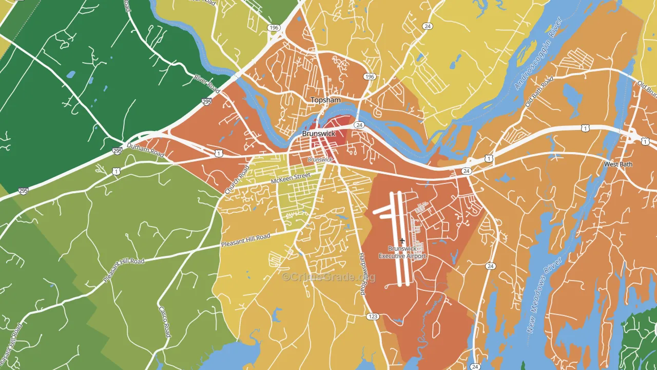 Brunswick, ME Map of Drug-Related Crime Rates