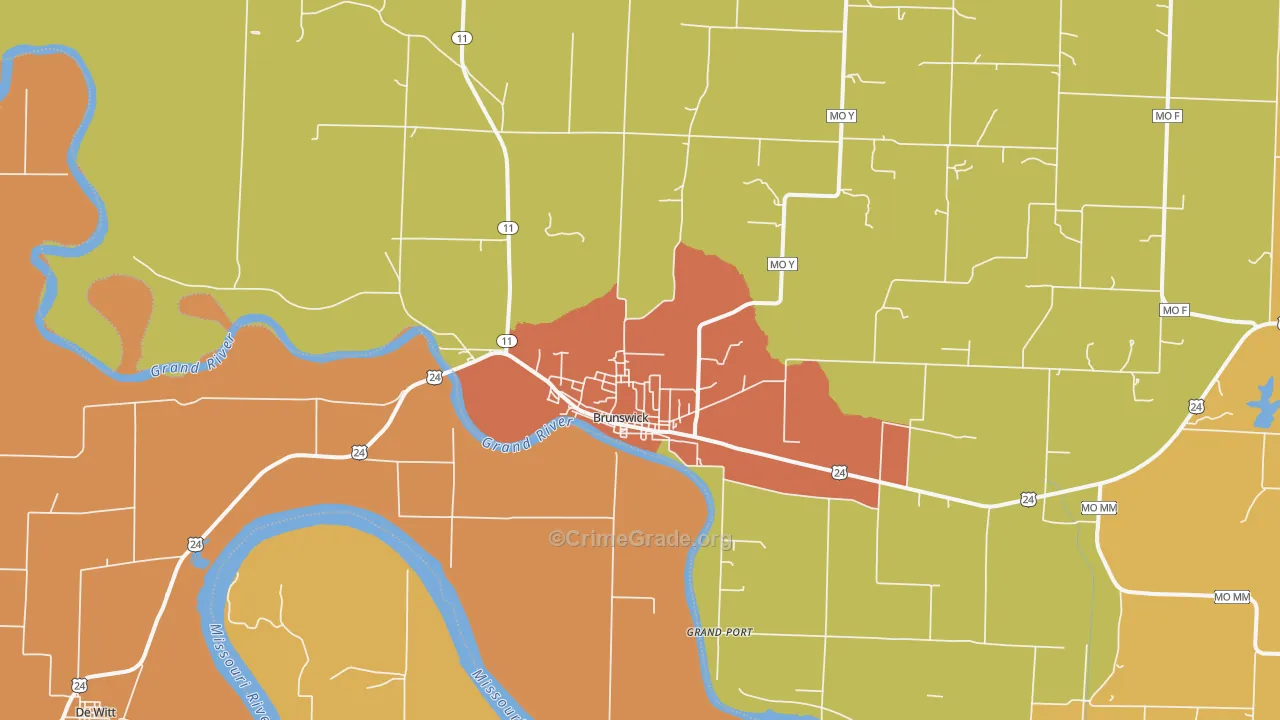 Brunswick, MO Map of Drug-Related Crime Rates