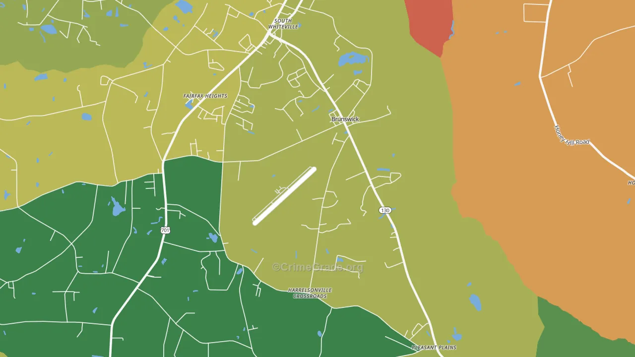 Brunswick, NC Map of Drug-Related Crime Rates