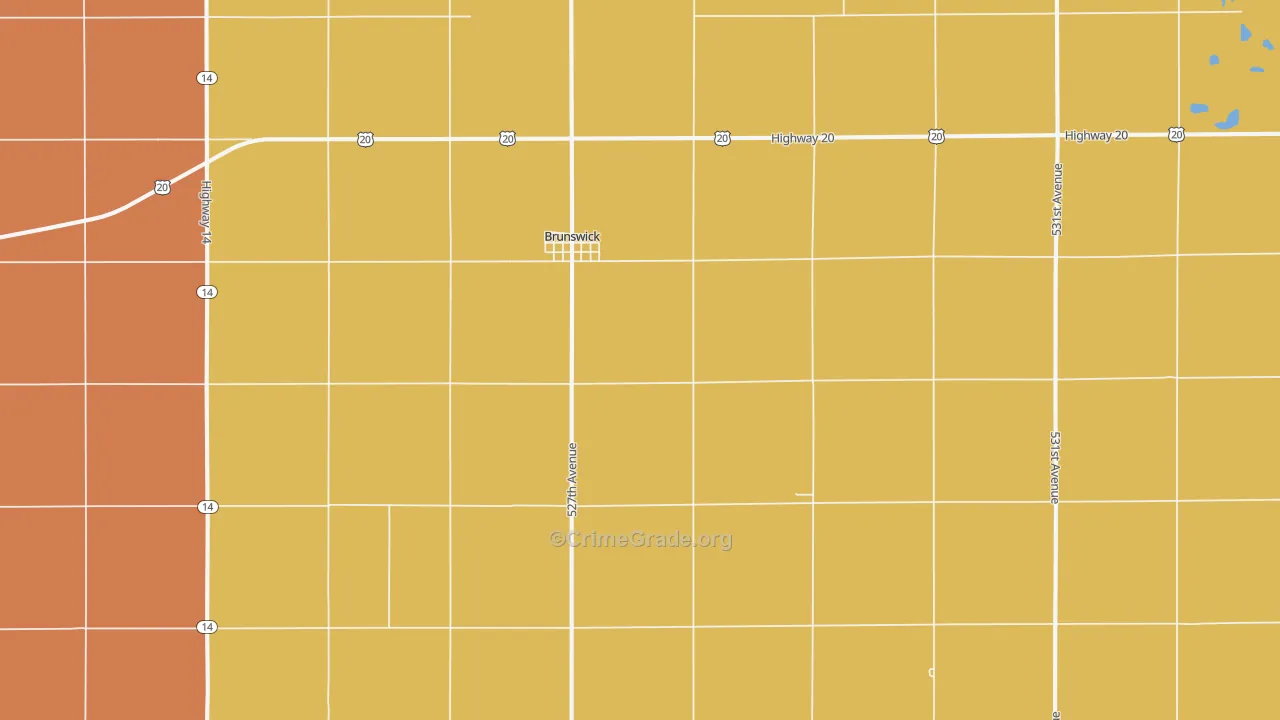 Brunswick, NE Map of Drug-Related Crime Rates