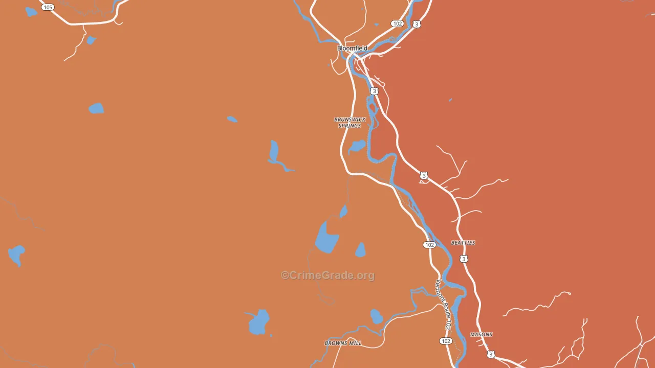 Brunswick, VT Map of Drug-Related Crime Rates