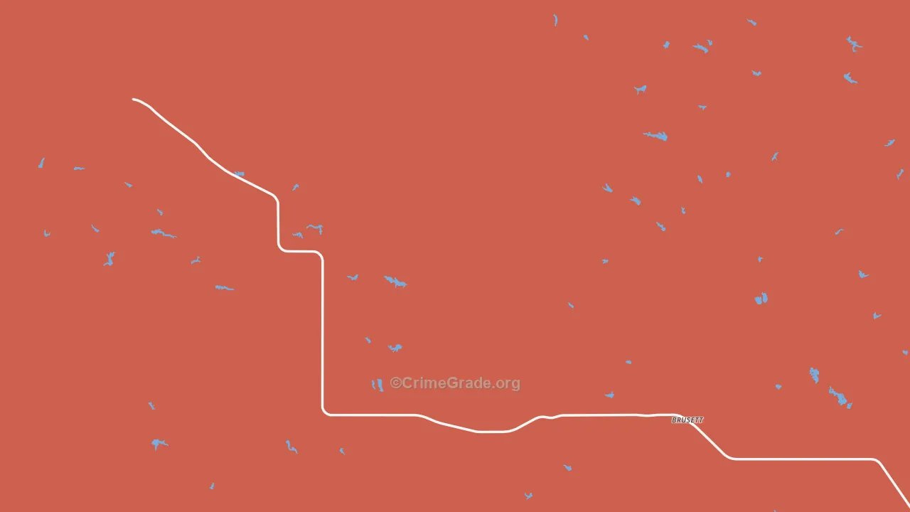 Brusett, MT Map of Drug-Related Crime Rates