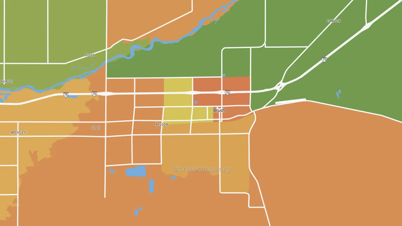 Brush, CO Map of Drug-Related Crime Rates