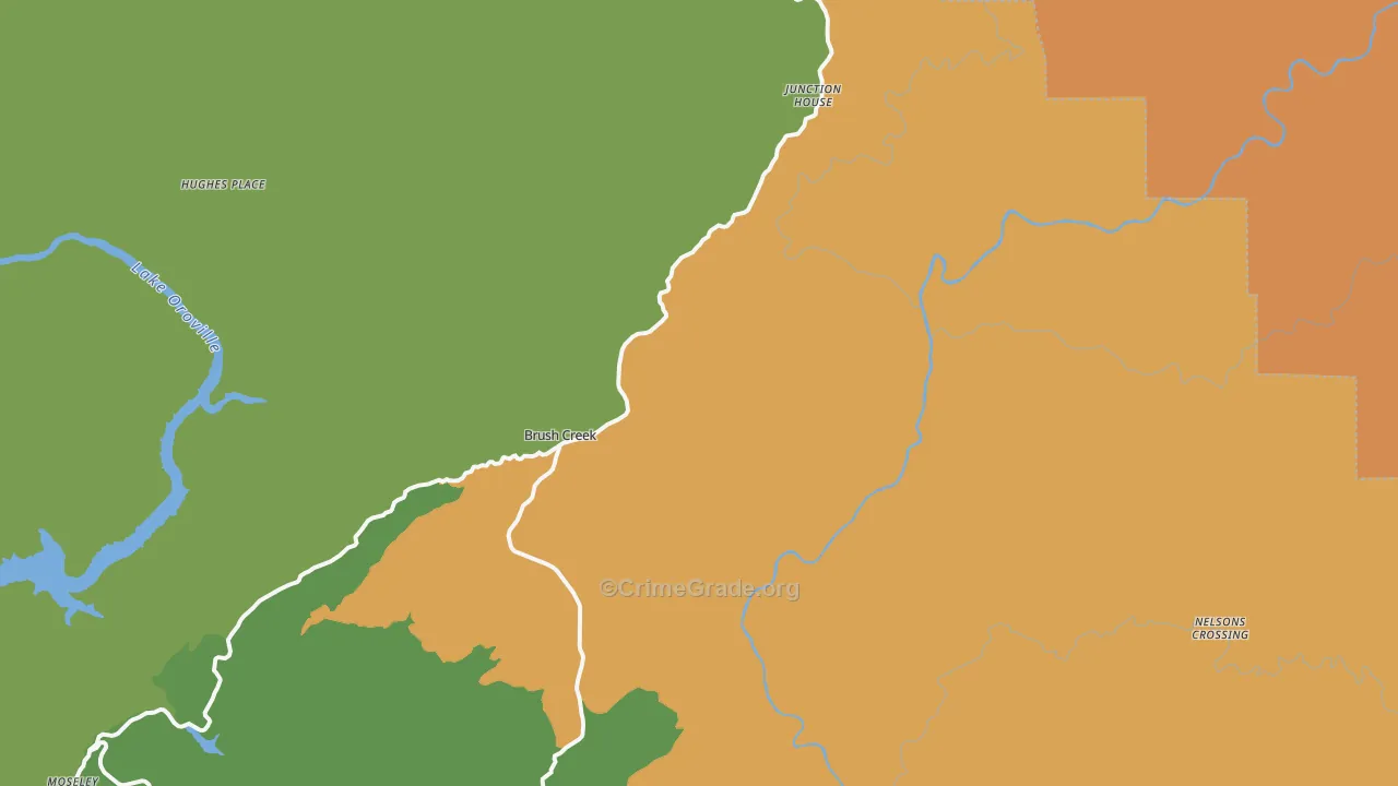 Brush Creek, CA Map of Drug-Related Crime Rates