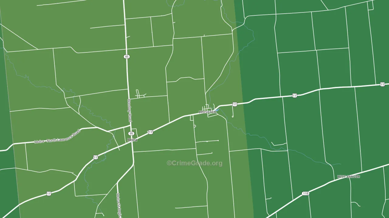 Brushton, NY Map of Drug-Related Crime Rates