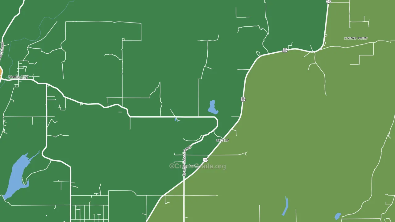 Brushy, OK Map of Drug-Related Crime Rates