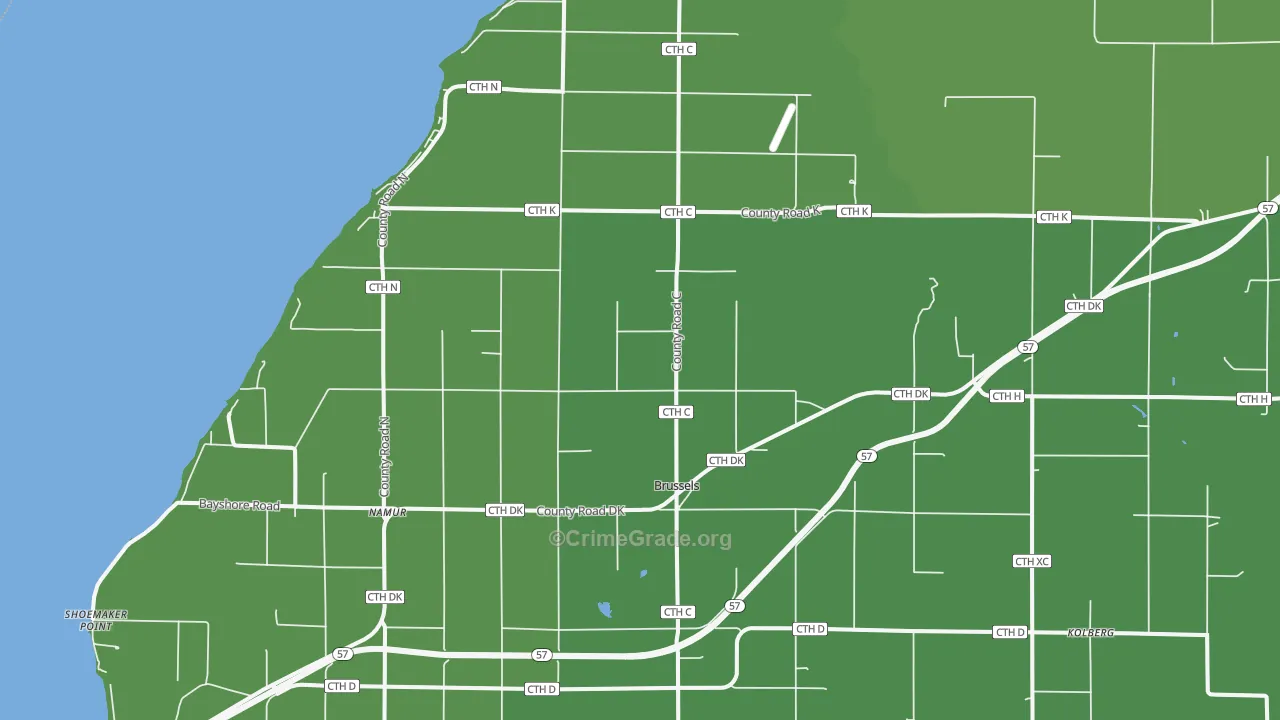 Brussels, WI Map of Drug-Related Crime Rates