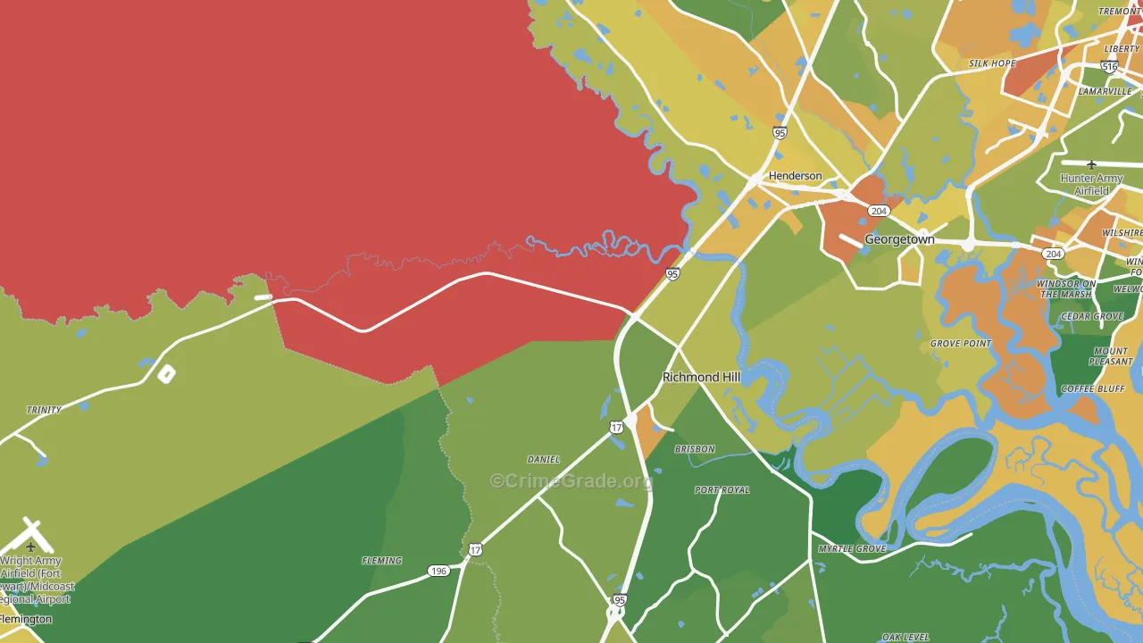 Bryan County, GA Map of Drug-Related Crime Rates