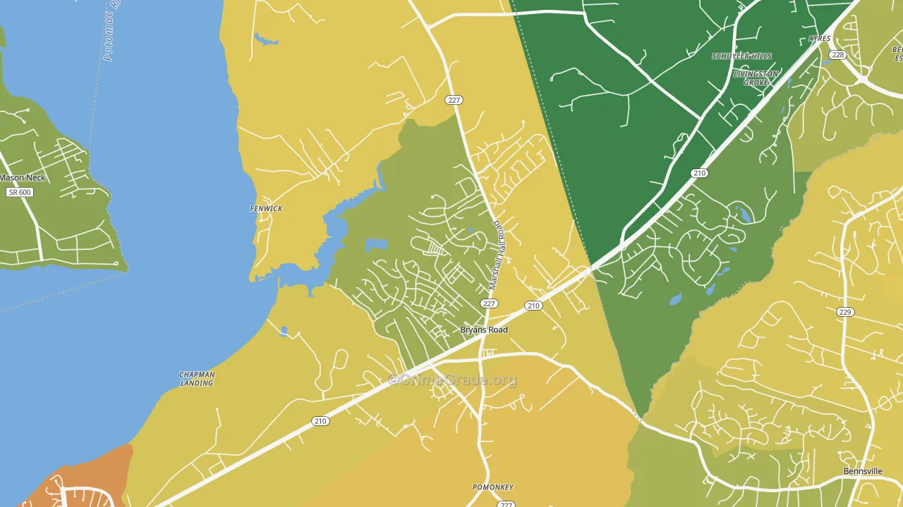 Bryans Road, MD Map of Drug-Related Crime Rates