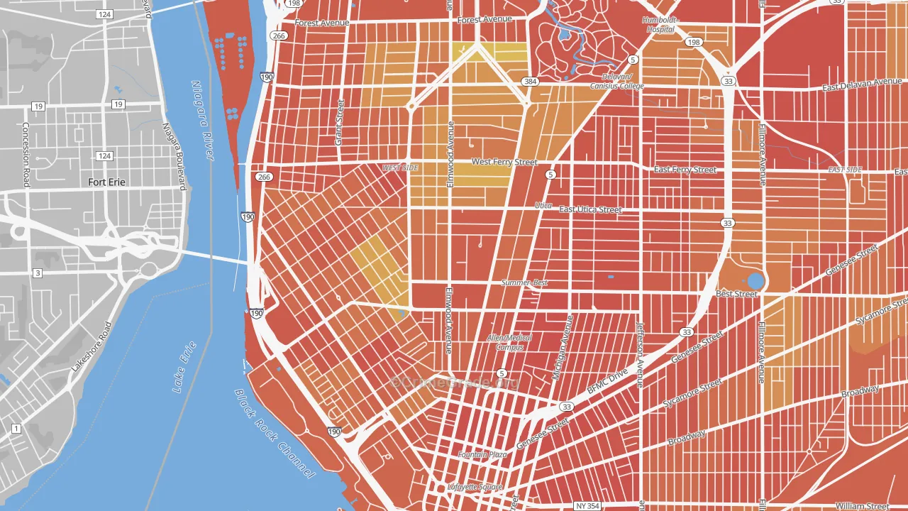 Bryant, Buffalo, NY Map of Drug-Related Crime Rates