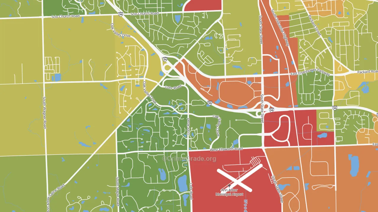 Bryant Pattengill West, Ann Arbor, MI Map of Drug-Related Crime Rates