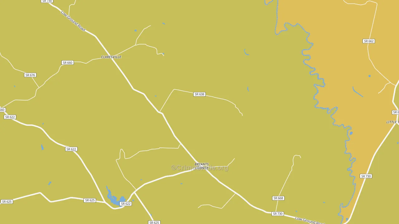 Bryants Corner, VA Map of Drug-Related Crime Rates