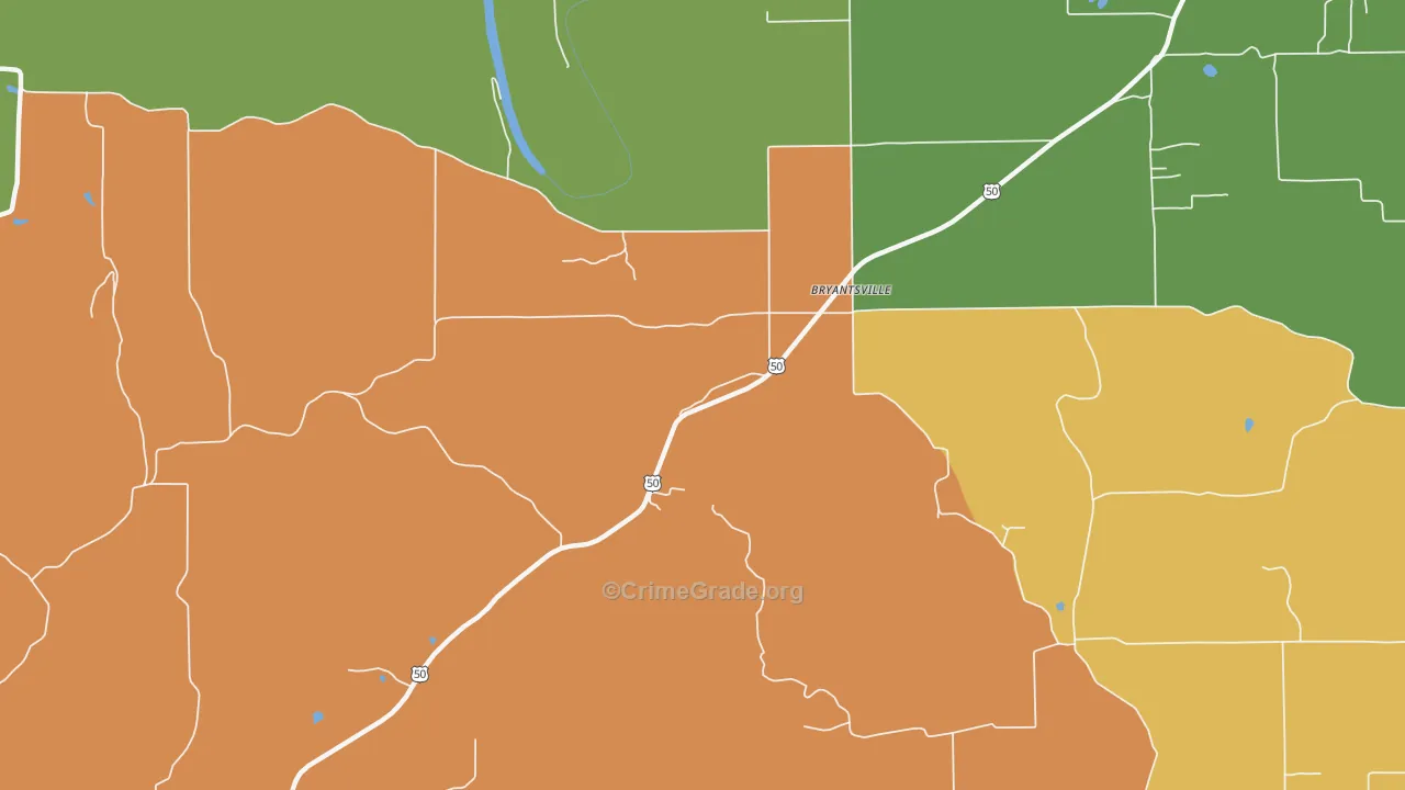 Bryantsville, IN Map of Drug-Related Crime Rates