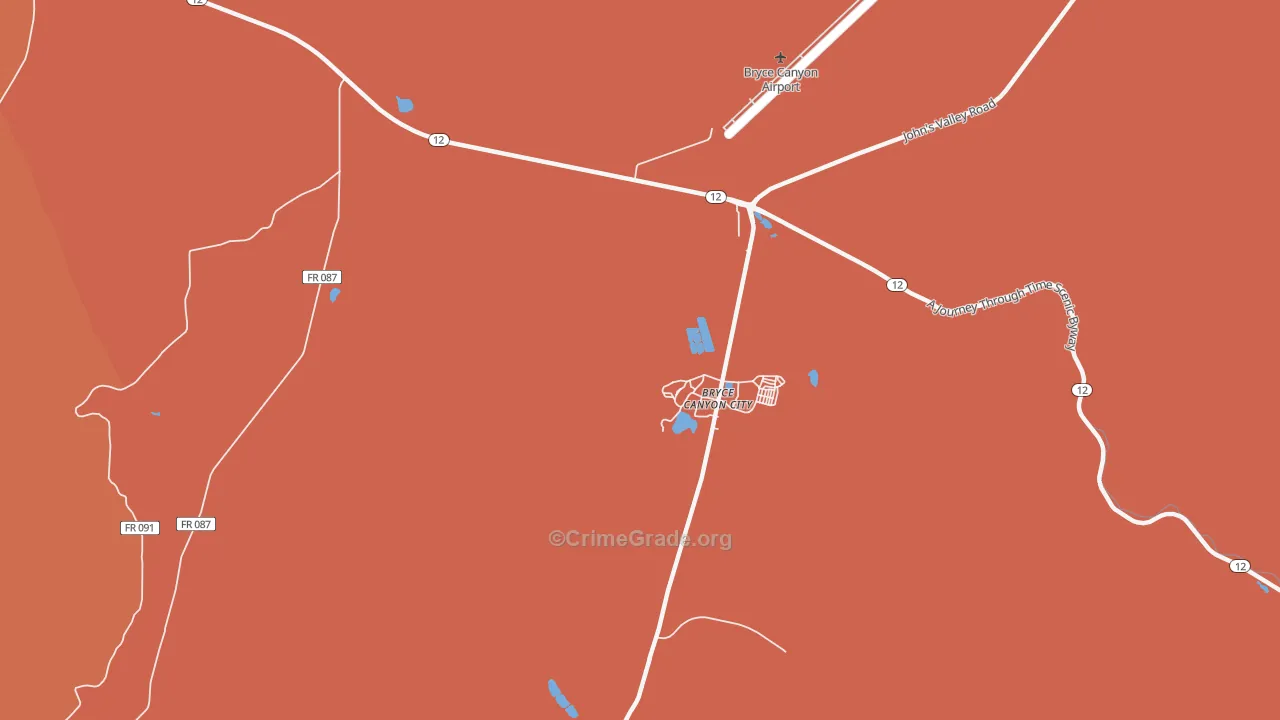 Bryce Canyon City, UT Map of Drug-Related Crime Rates