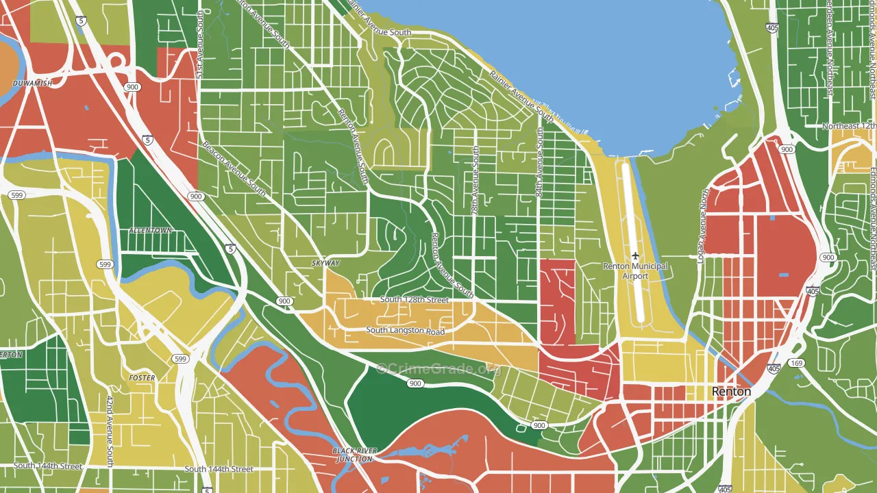 Bryn Mawr-Skyway, WA Map of Drug-Related Crime Rates