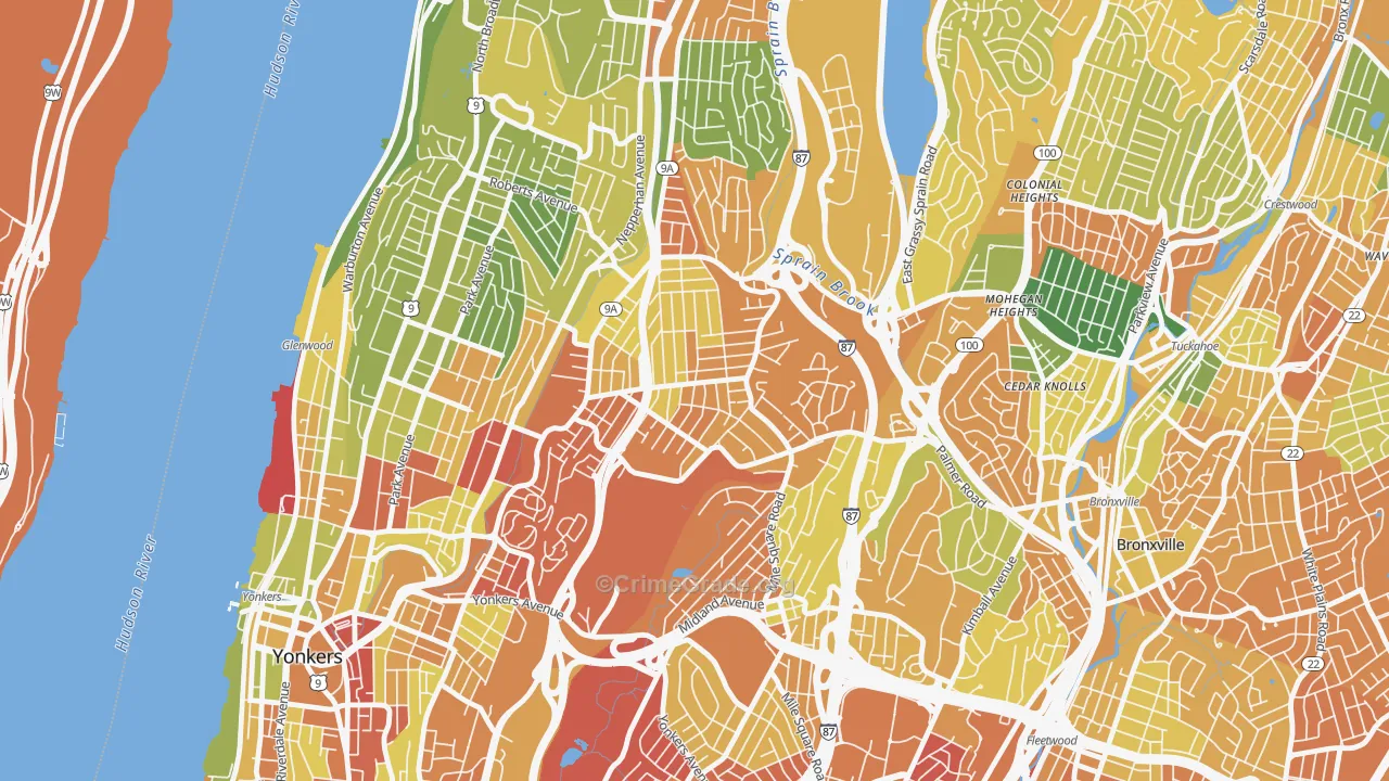 Bryn Mawr, Yonkers, NY Map of Drug-Related Crime Rates